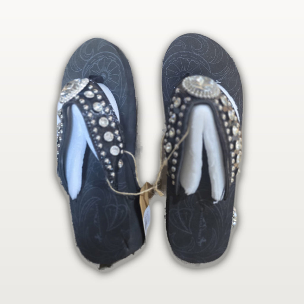Be Trendy Pave Rhinestone Flip-Flops