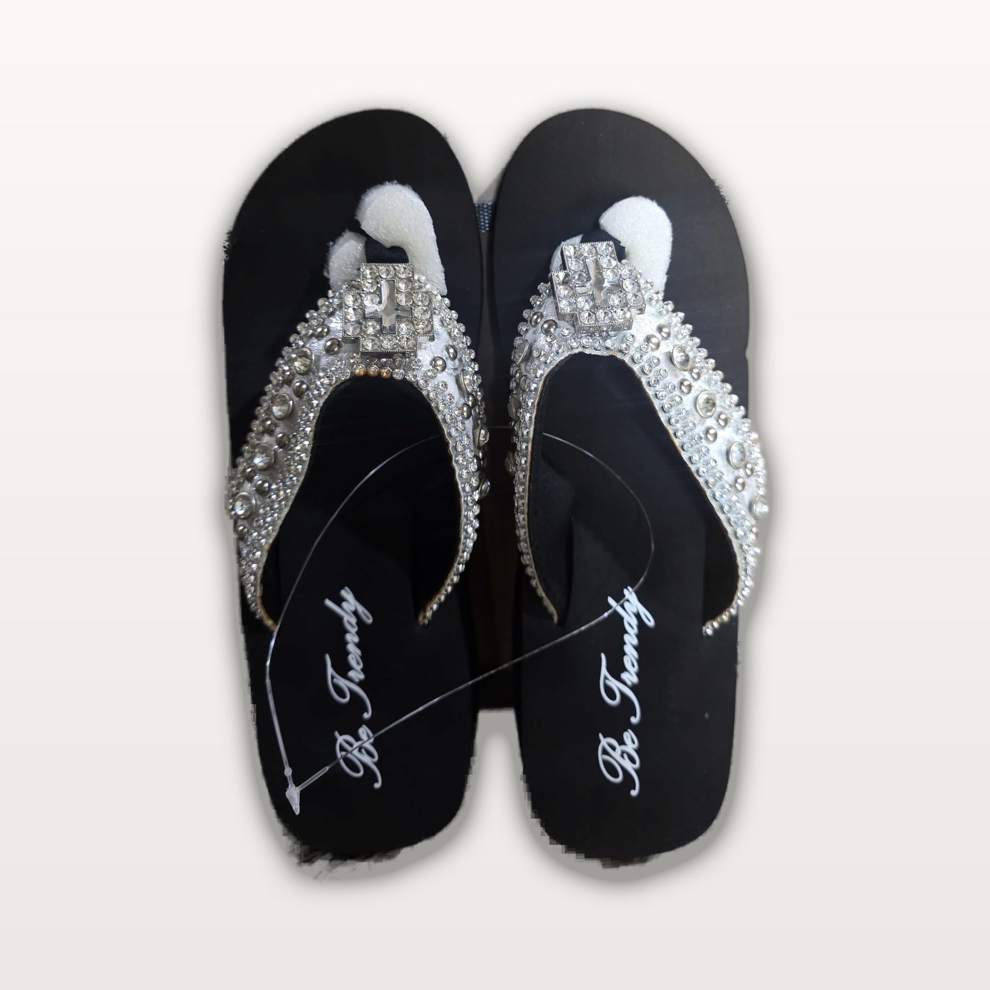 Be Trendy Pave Rhinestone Flip-Flops