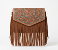 Tooled Fringe Crossbody Bag