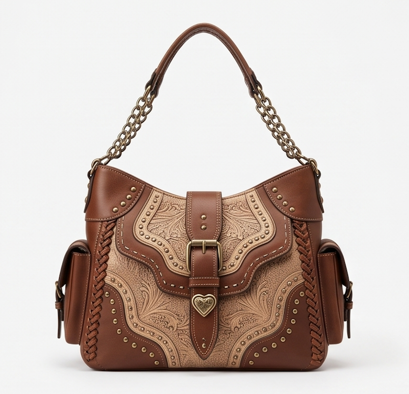 Tooled Western Hobo Bag