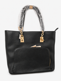 Black Gold-Chain Tote Bag - Front View | Afayi Commerce