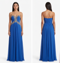 Royal Blue Beaded Chiffon Gown