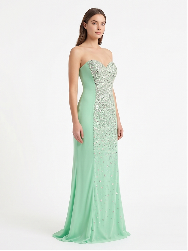Mint Green Beaded Mermaid Gown