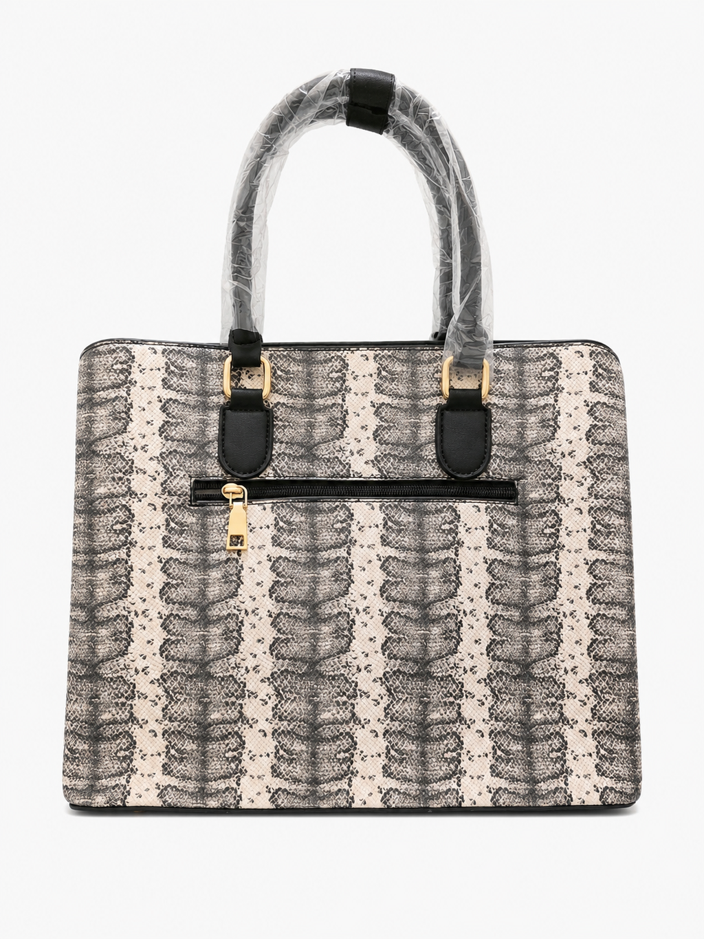 Snakeskin Print Tote Bag - Back View | Afayi Commerce