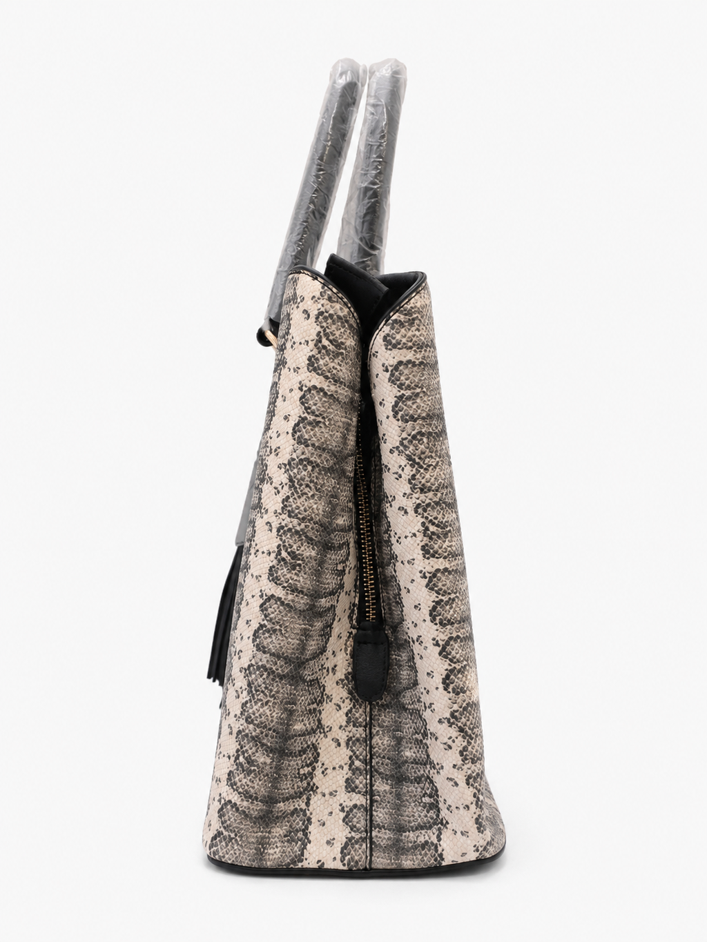 Snakeskin Print Tote Bag - Side View | Afayi Commerce