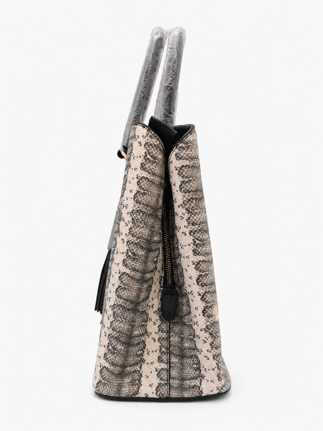 Snakeskin Print Tote Bag - Side View | Afayi Commerce
