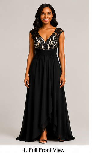 Black Lace Gown - Black (view 1)