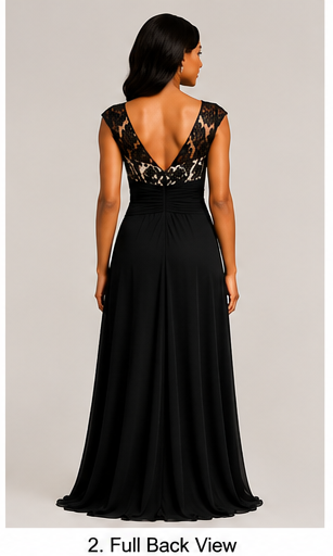 Black Lace Gown - Black (view 2)