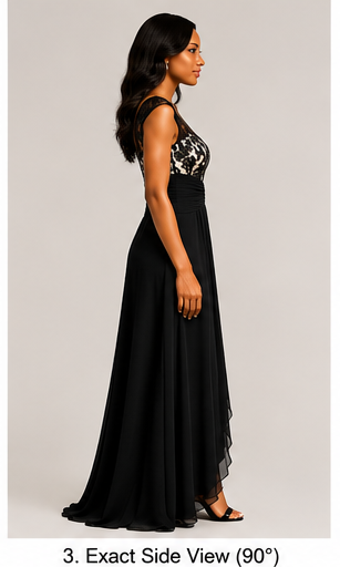 Black Lace Gown - Black (view 3)