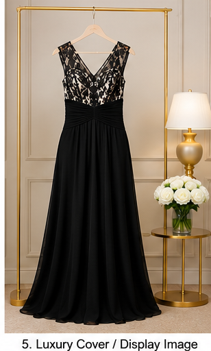 Black Lace Gown - Black (view 5)