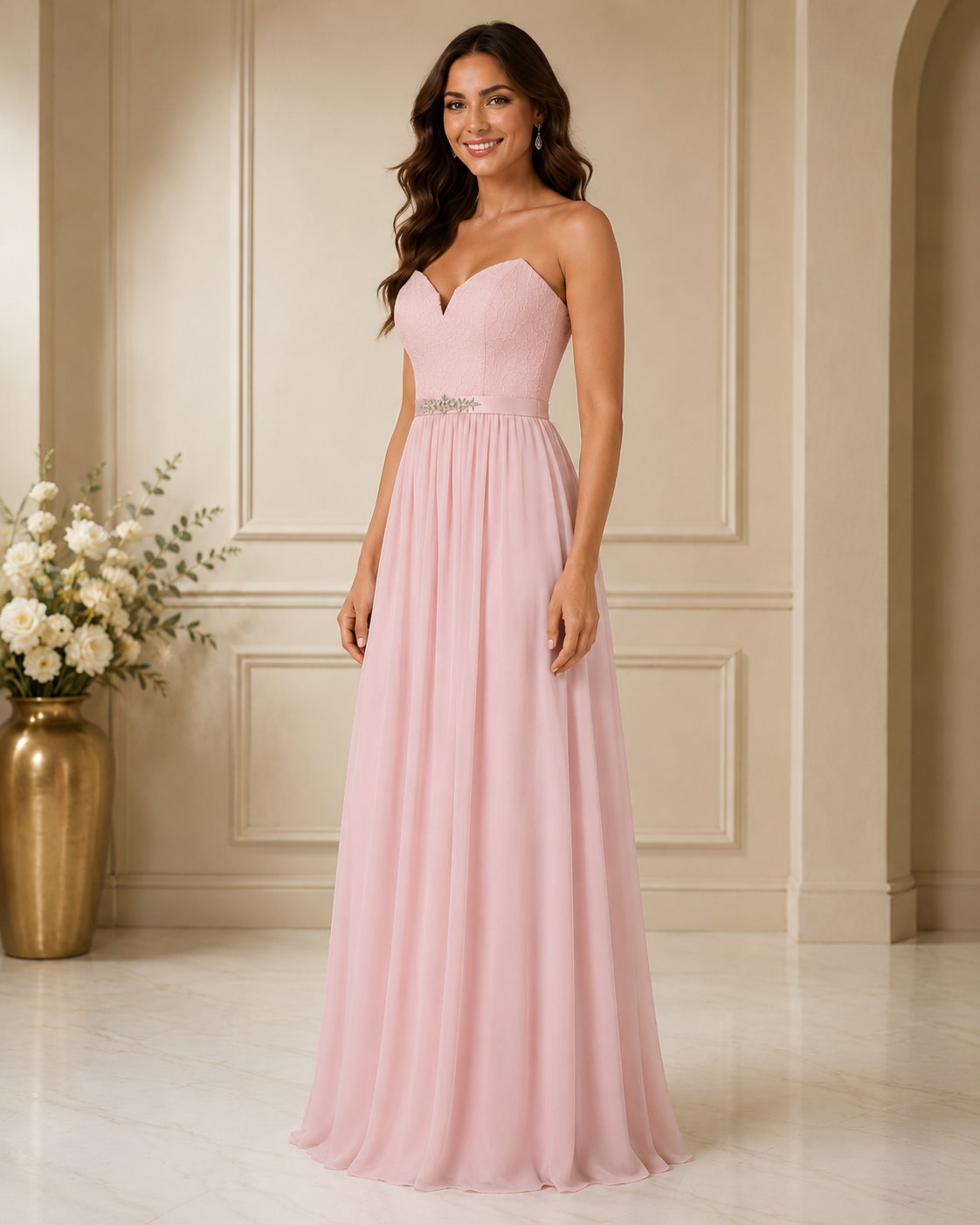 Blush Chic Evening Gown - Blush (view 1)