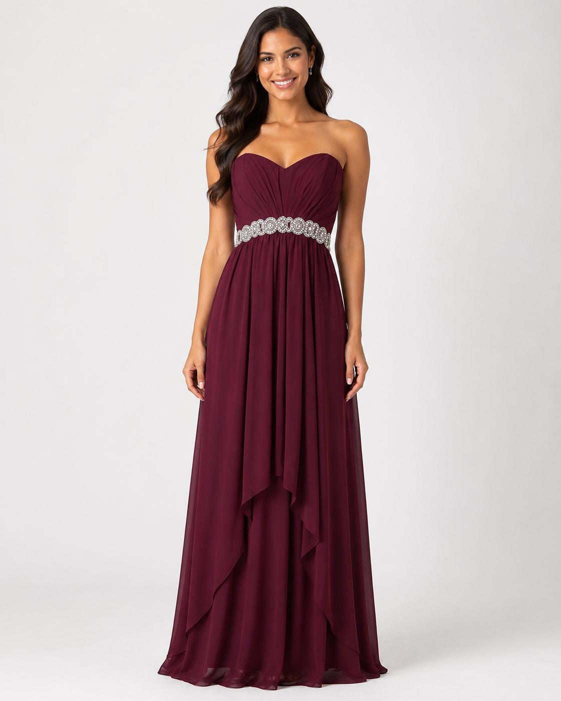 Burgundy Classic Formal Gown - Burgundy (view 1)