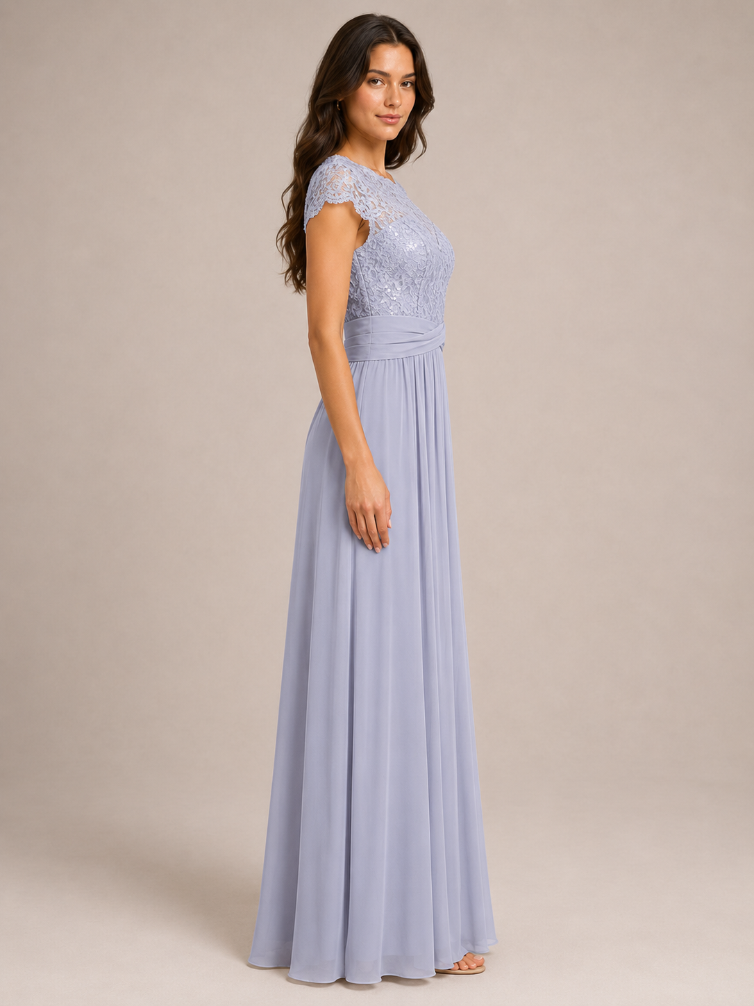 Lilac Graceful Bridesmaid Dress - Lilac (view 1)