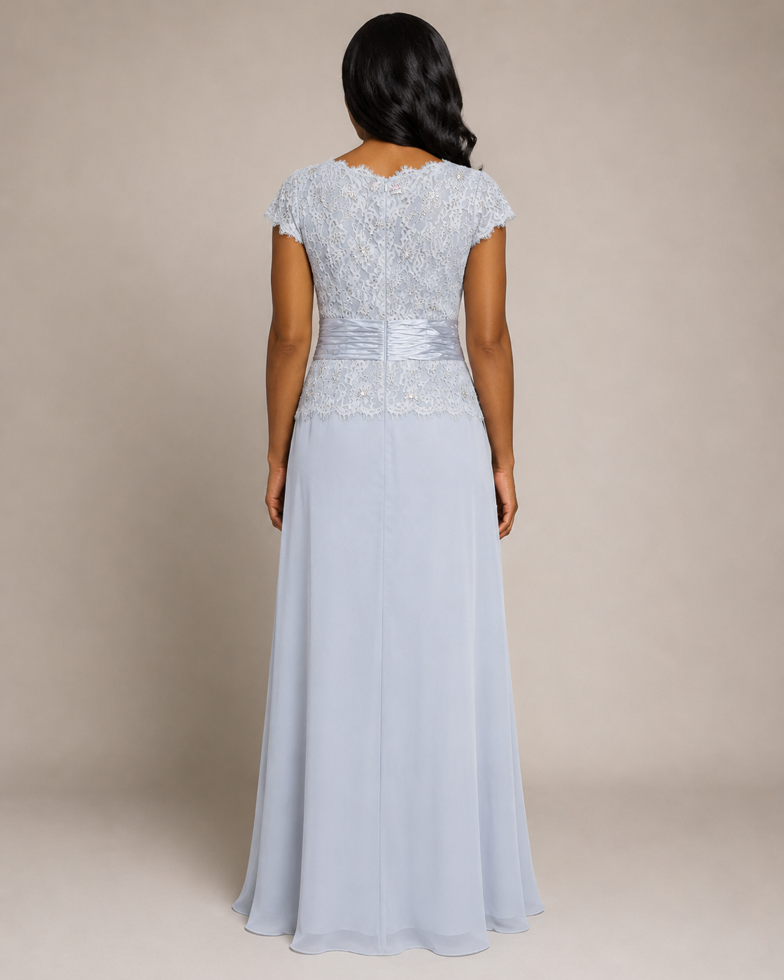 Ivory Draped Party Gown - Ivory (view 1)