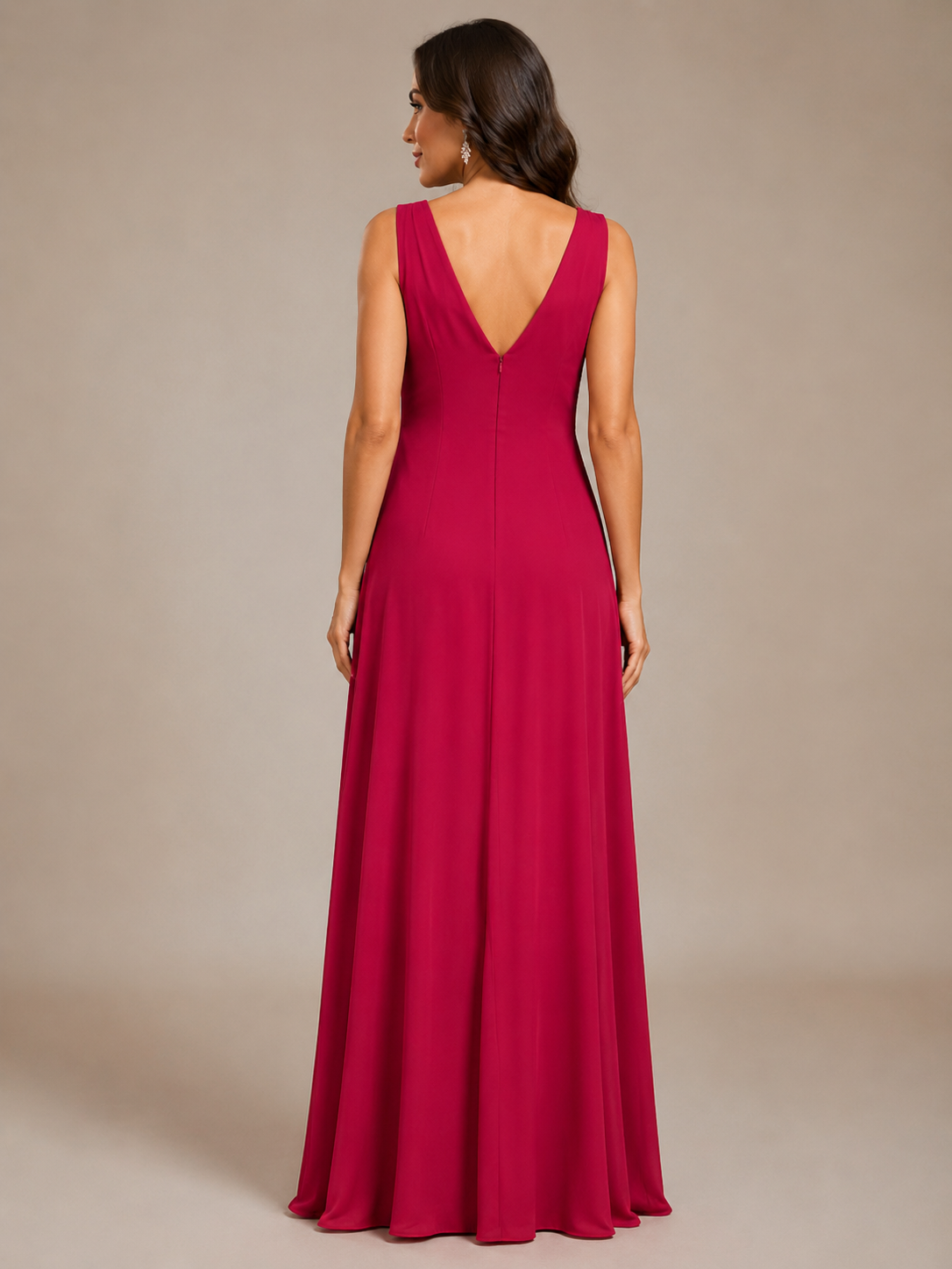 Hot Pink Long Prom Gown - Hot Pink (view 1)