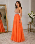 Orange Illusion Gown - Orange (view 1)