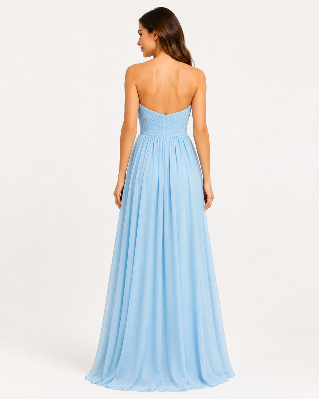 Sky Blue Chiffon Gown - Sky Blue (view 5)