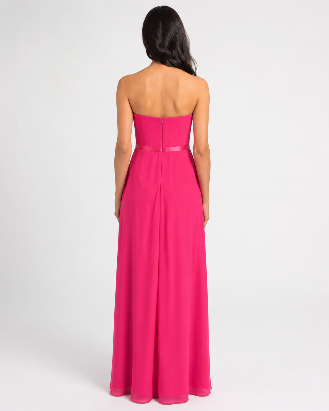 Hot Pink Elegant Evening Dress - Hot Pink (view 1)