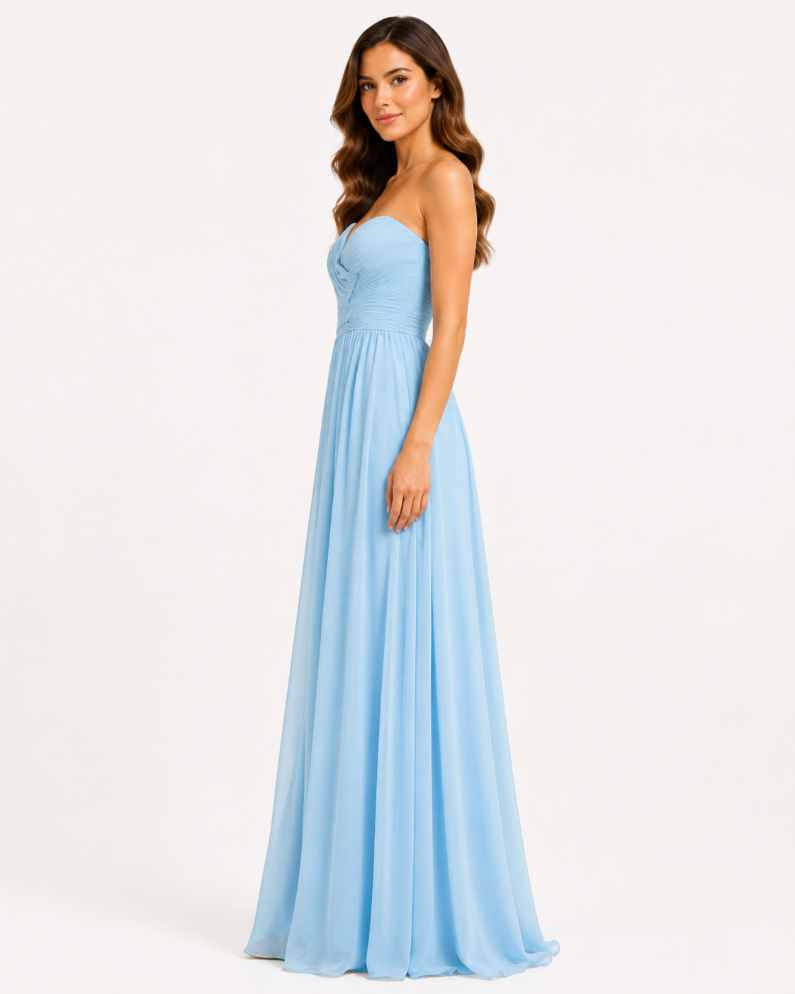 Sky Blue Chiffon Gown - Sky Blue (view 4)