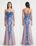 Blue Lace Mermaid Gown