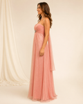 Coral Floor-Length Party Gown - Coral (view 1)