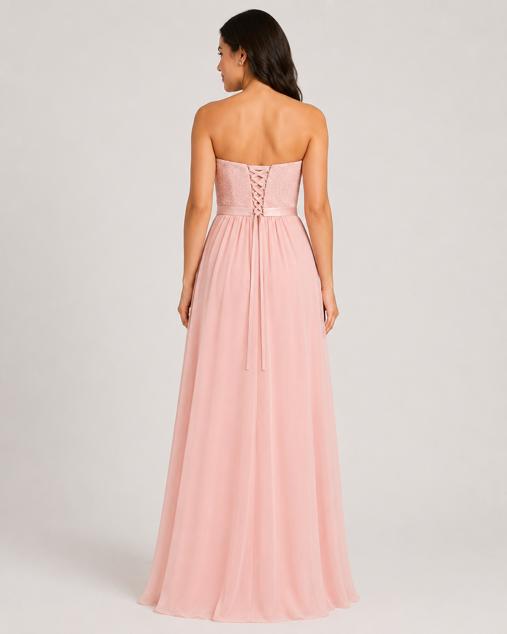 Coral Double Beaded Band Gown - Coral (view 4)