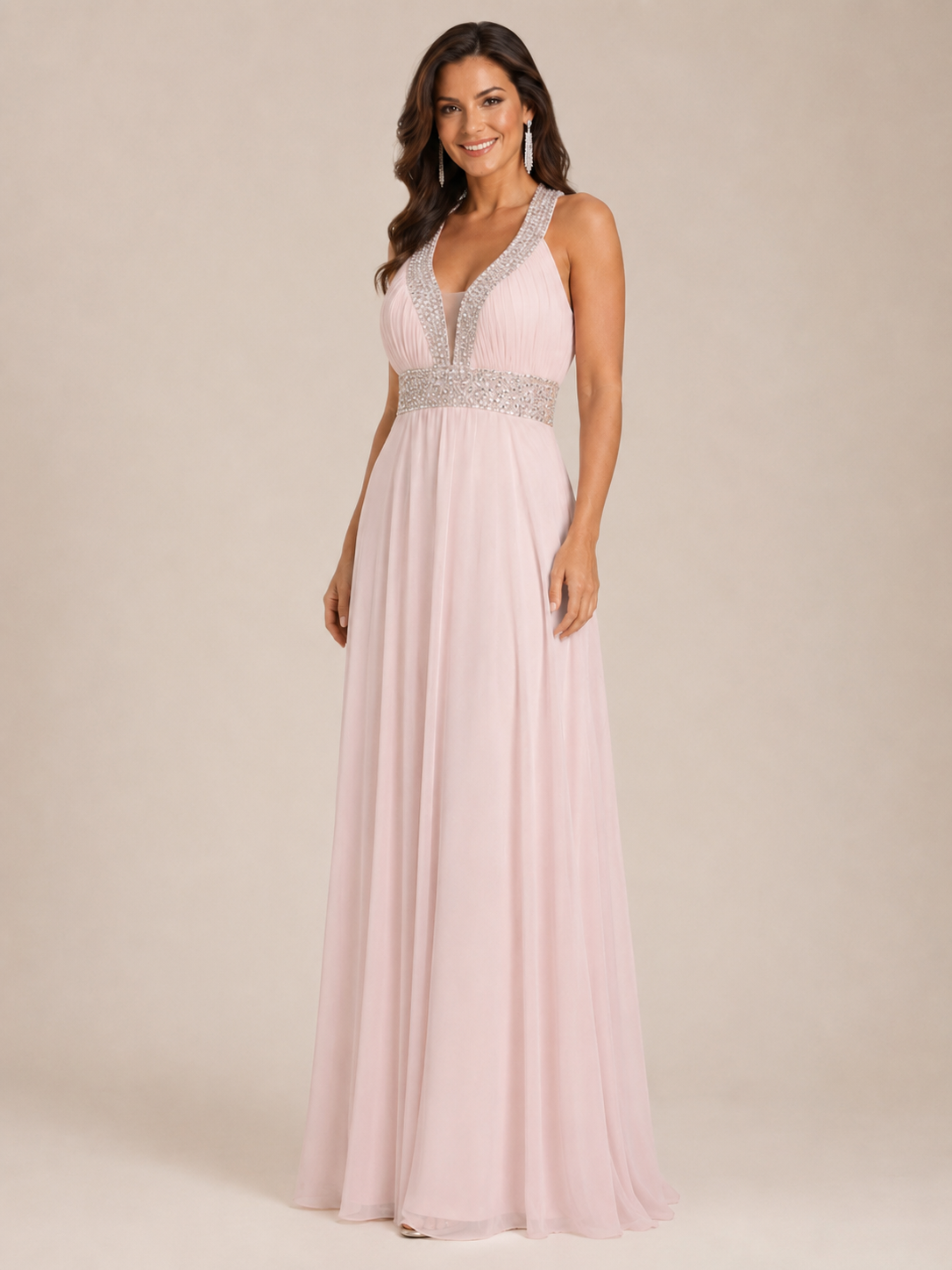 Blush Elegant Prom Gown - Blush (view 1)