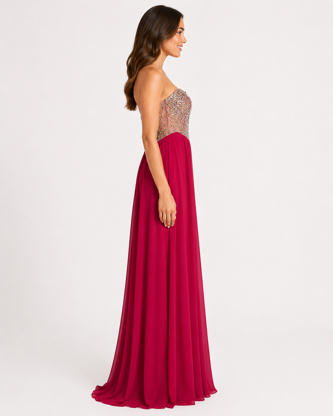 Hot Pink Classic Party Gown - Hot Pink (view 1)
