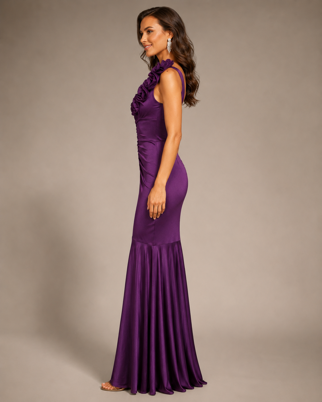 Purple Graceful Prom Gown - Purple (view 1)