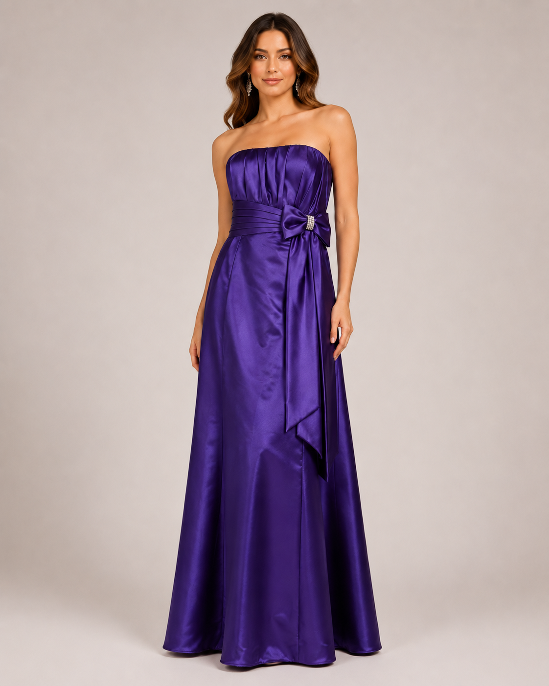 Purple Elegant Bridesmaid Dress - Purple (view 1)