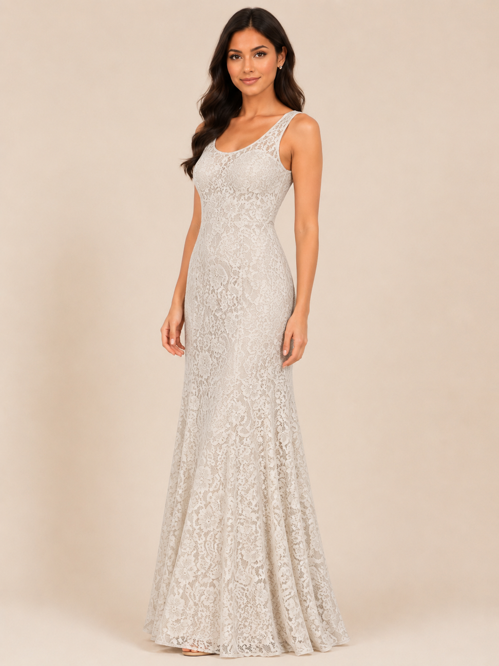 Ivory Floor-Length Evening Dress - Ivory (view 2)