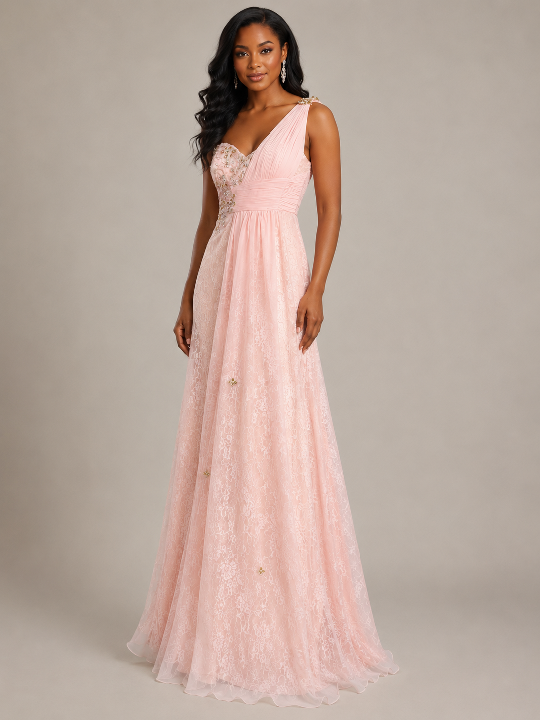 Blush Long Bridesmaid Dress - Blush (view 1)