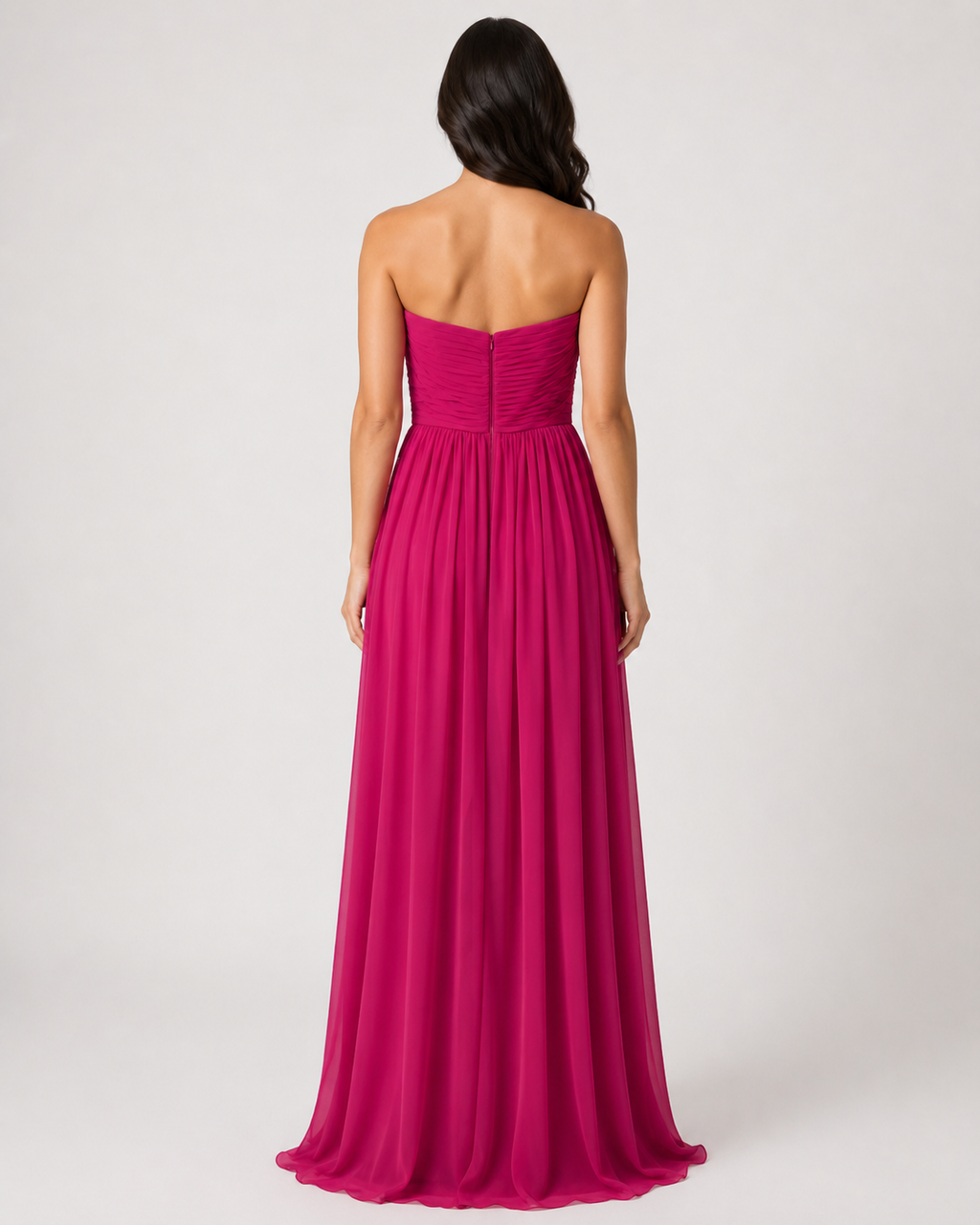 Fuchsia Strapless Sweetheart Gown - Fuchsia (view 3)