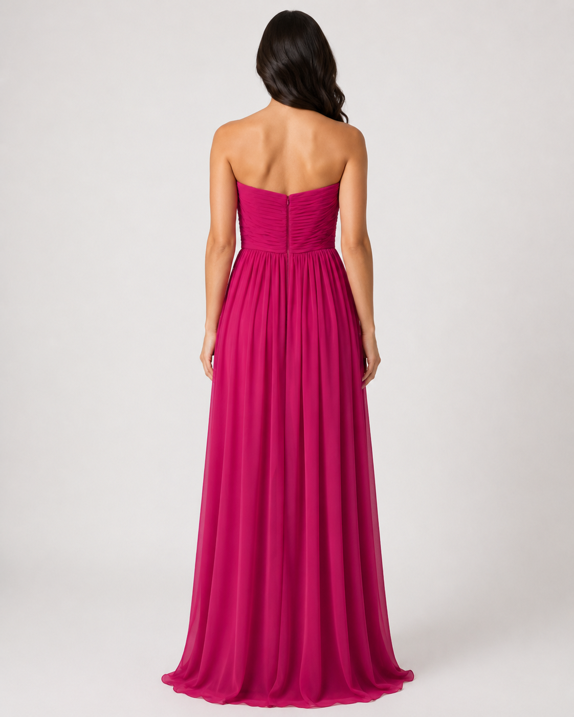Fuchsia Strapless Sweetheart Gown - Fuchsia (view 3)