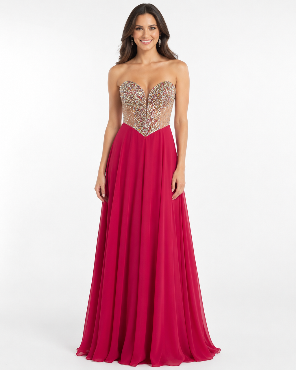 Hot Pink Timeless Evening Gown - Hot Pink (view 3)