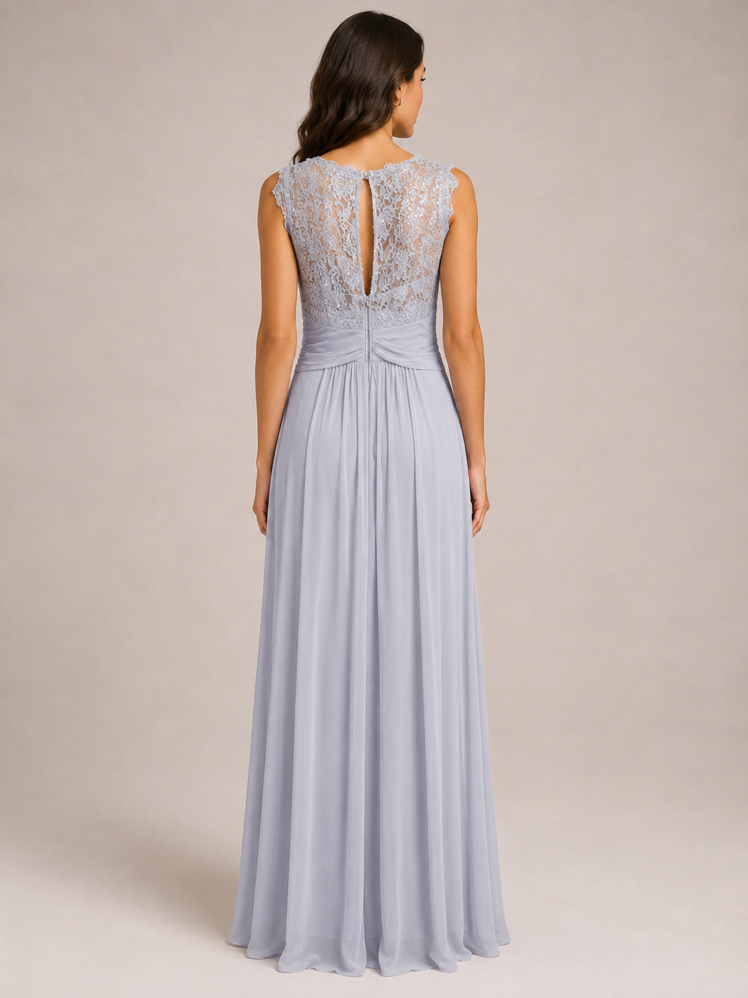 Silver Classic Evening Dress - Silver (view 1)