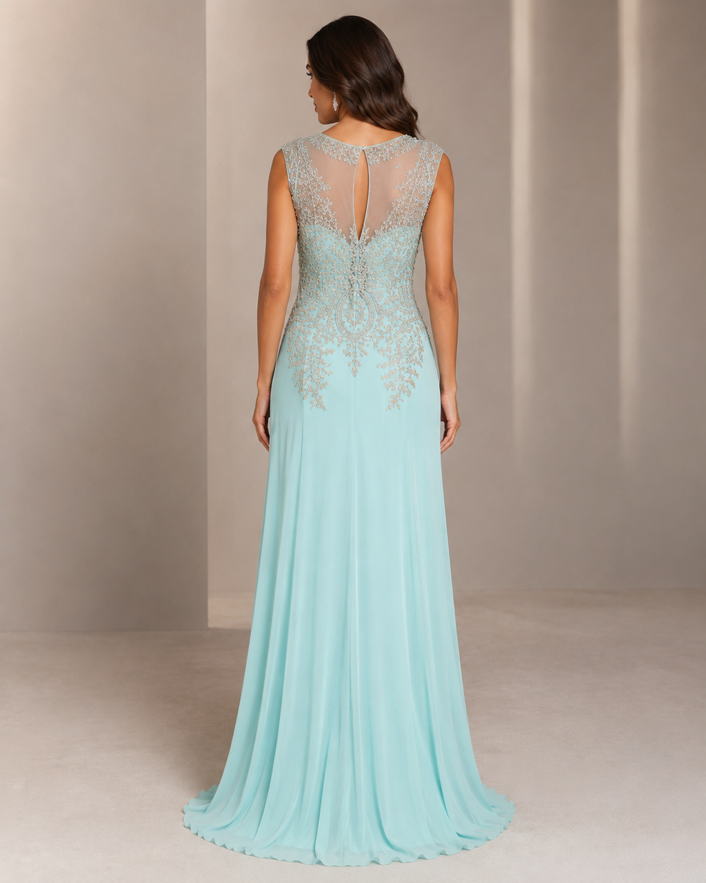 Mint Applique Gown - Mint (view 4)