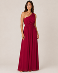 Magenta One-Shoulder Gown - Magenta (view 1)