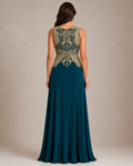 Teal Applique Gown - Teal (view 1)