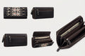 Black Aztec Studded Zip-Around Wallet | Afayi Commerce