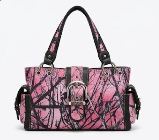 Pink Moonshine Camo Satchel - Front View | Afayi Commerce