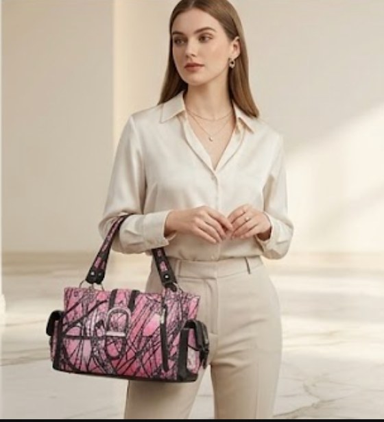 Pink Moonshine Camo Satchel - Alternate View 4 | Afayi Commerce