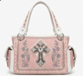 Pink Cross Concho Satchel - Front View | Afayi Commerce