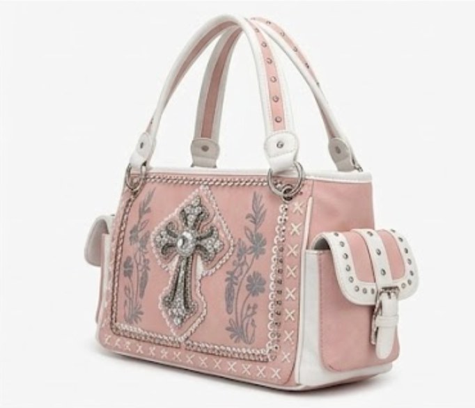 Pink Cross Concho Satchel - Alternate View 3 | Afayi Commerce