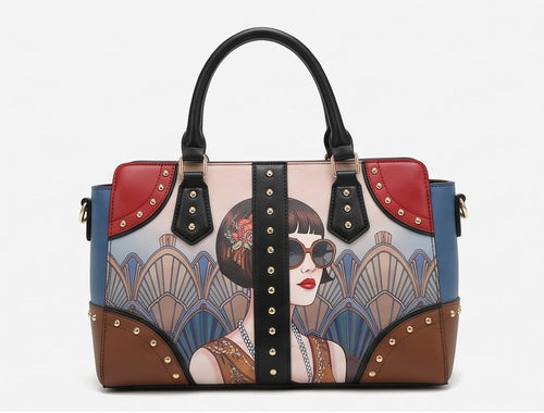 Art-Deco Lady USA Satchel - Alternate View 1 | Afayi Commerce