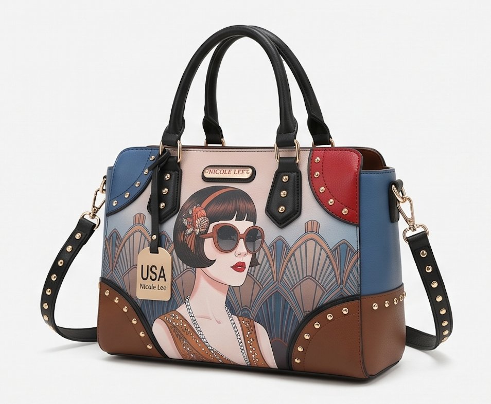 Art-Deco Lady USA Satchel - Alternate View 3 | Afayi Commerce