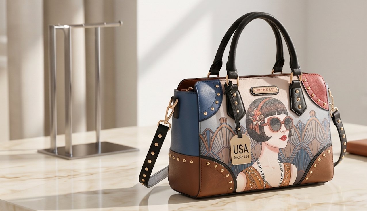 Art-Deco Lady USA Satchel - Alternate View 4 | Afayi Commerce