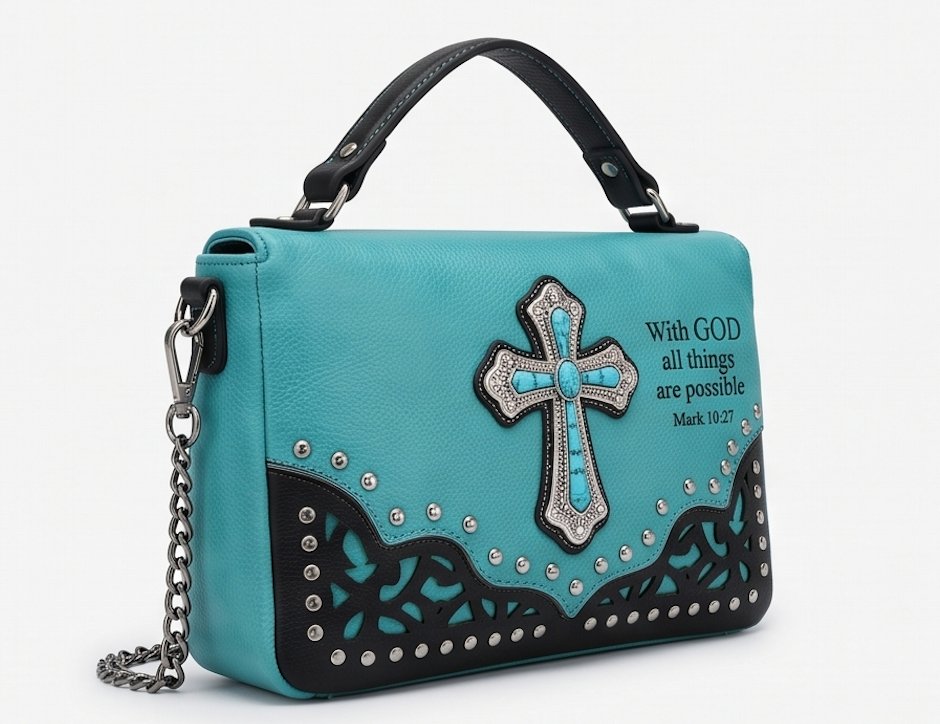 Teal Cross Chain Satchel - Alternate View 2 | Afayi Commerce