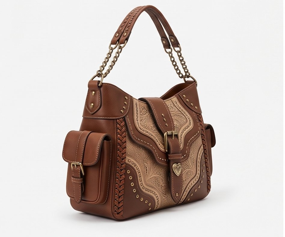 Tooled Western Hobo Bag - Alternate View 2 | Afayi Commerce