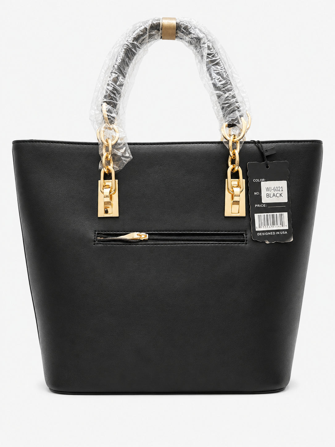 Black Gold-Chain Tote Bag - Alternate View 2 | Afayi Commerce